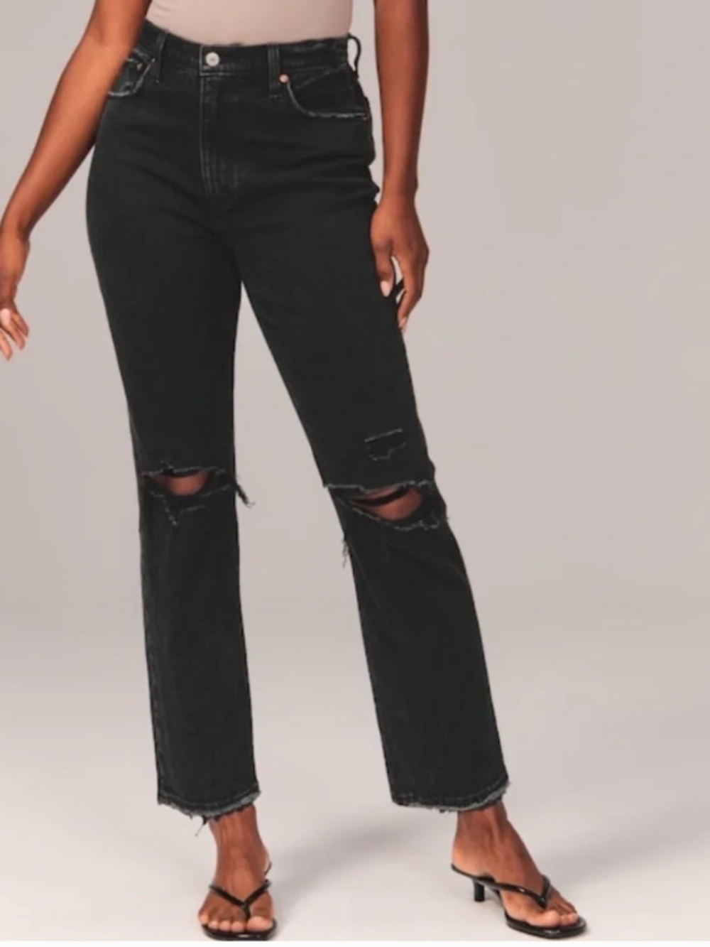 Abercrombie & Fitch Curve Love Ultra High Rise Ankle Straight Jeans
